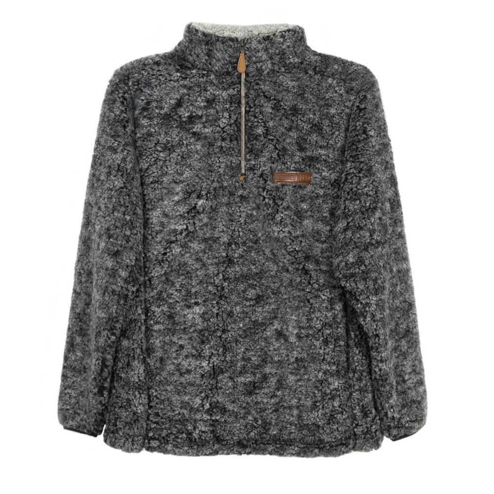 Rugged Road Bombogenesis winter sherpa quarter zip with pockets in charcoal